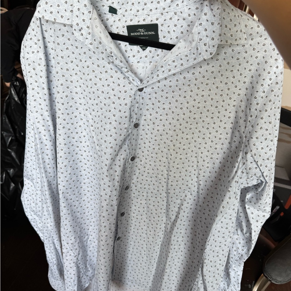 Rodd & Gunn Men's Light Gray Patterned Shirt